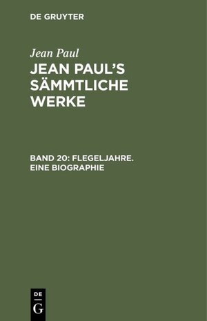 Buchcover Flegeljahre. Eine Biographie | EAN 9783111568386 | ISBN 3-11-156838-5 | ISBN 978-3-11-156838-6