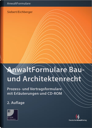 Buchcover AnwaltFormulare Bau- und Architektenrecht | Volker Bock | EAN 9783824013265 | ISBN 3-8240-1326-6 | ISBN 978-3-8240-1326-5