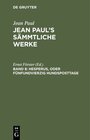 Buchcover Jean Paul: Jean Paul’s Sämmtliche Werke / Hesperus, oder Fünfundvierzig Hundsposttage