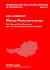 Buchcover Wiener Personennamen