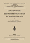 Buchcover Selbstbewusstsein und Persönlichkeitsbewusstsein