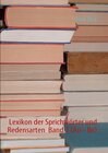 Buchcover Lexikon der Sprichwörter und Redensarten Band 2 (An - Be)
