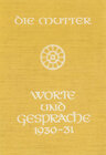 Buchcover Worte und Gespräche 1930-31